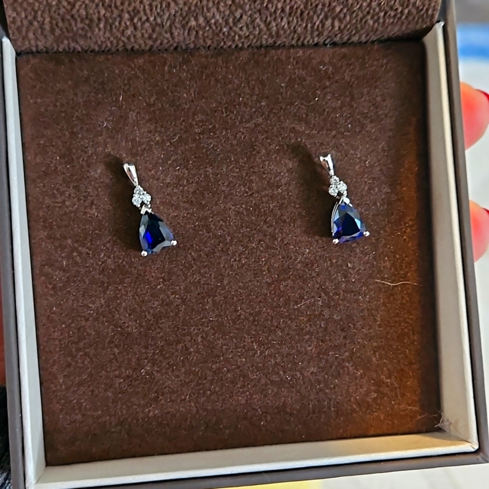 Jared Sapphire and Diamond Earrings